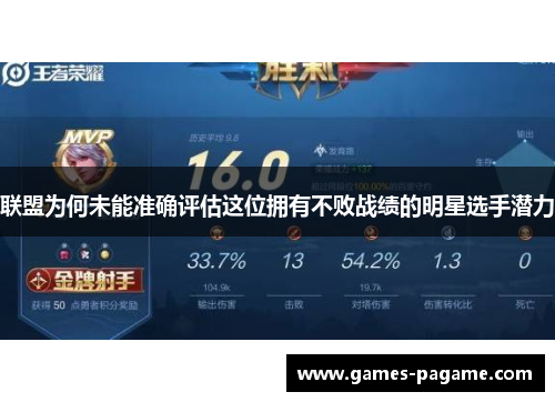 联盟为何未能准确评估这位拥有不败战绩的明星选手潜力